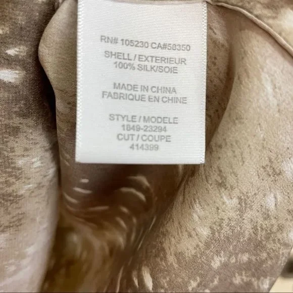 Joie Silk Tariana Top Deer Print Bambi Doe Fawn Sz L - Picture 4 of 10